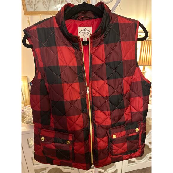 Plaid Puffer Vest - Picture 1 of 3